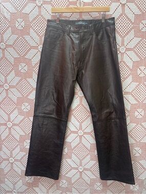 Vintage Y2K Gap Genuine Leather Boot Fit Brown Pants